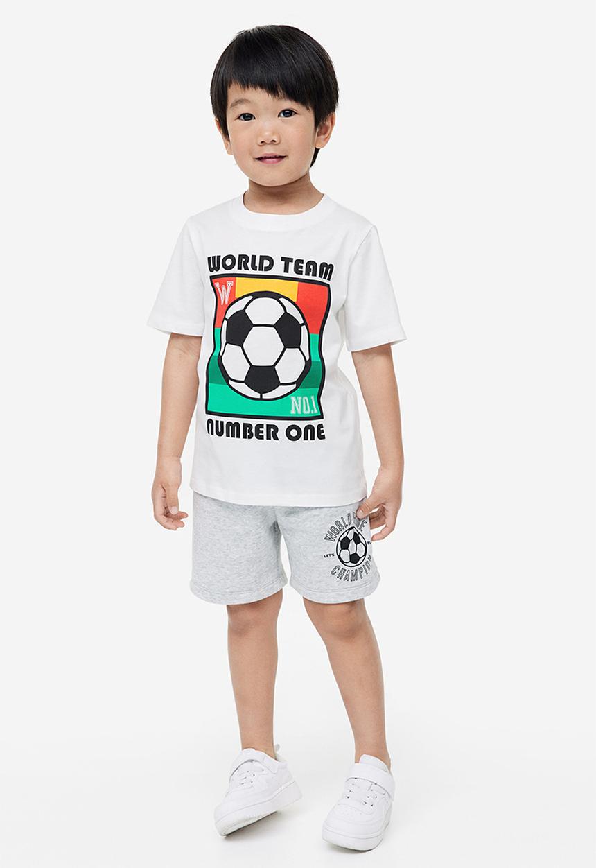 H&M - Cotton T-shirt - white football