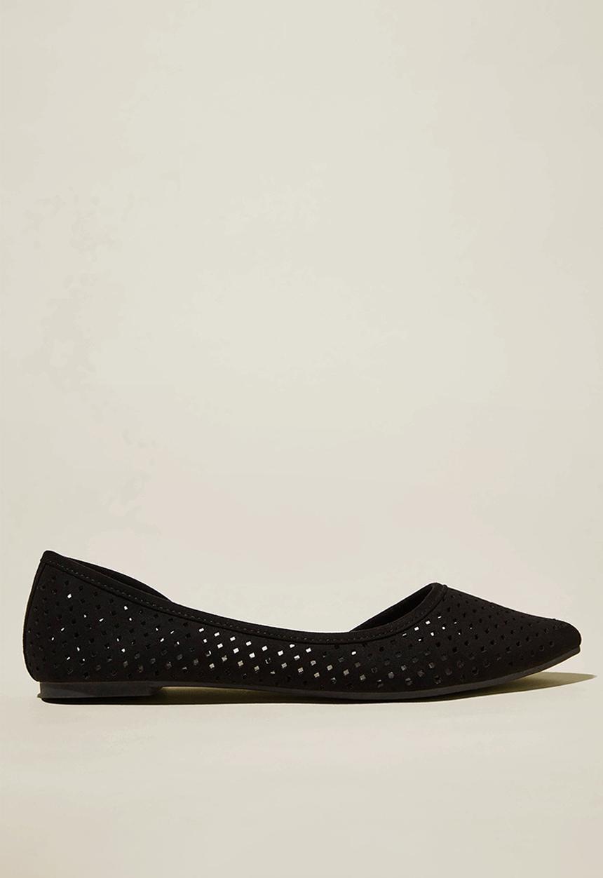 Cotton On - Prima dorsay ballerina - black micro