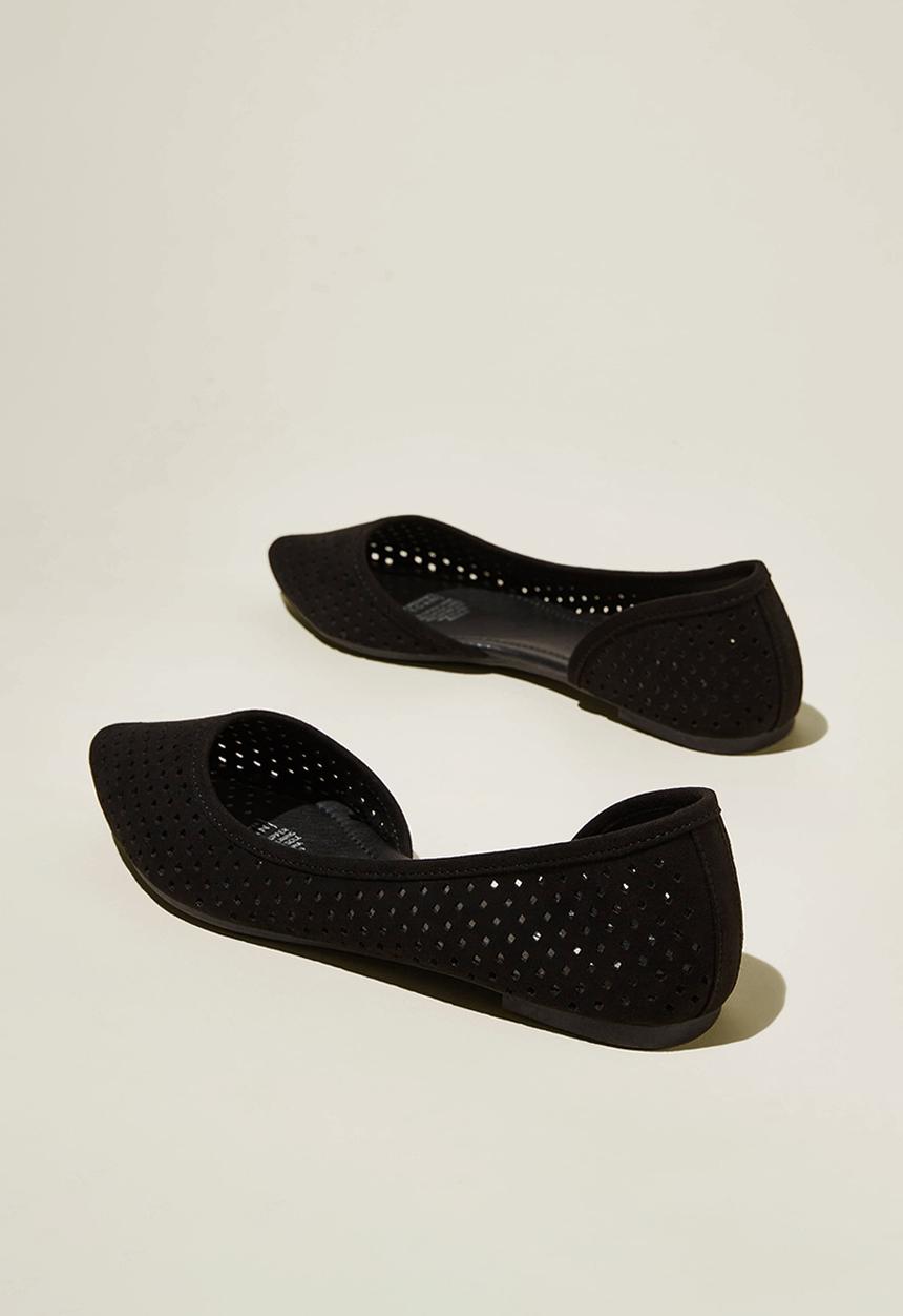 Cotton On - Prima dorsay ballerina - black micro