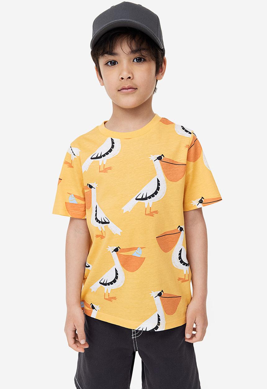 H&M - Cotton t-shirt - yellow pelicans