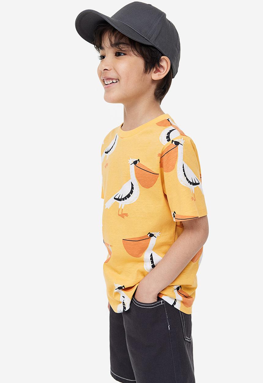 H&M - Cotton t-shirt - yellow pelicans