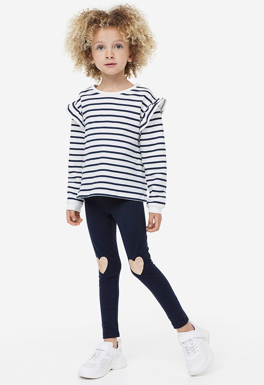 H&M - Leggings - navy blue hearts