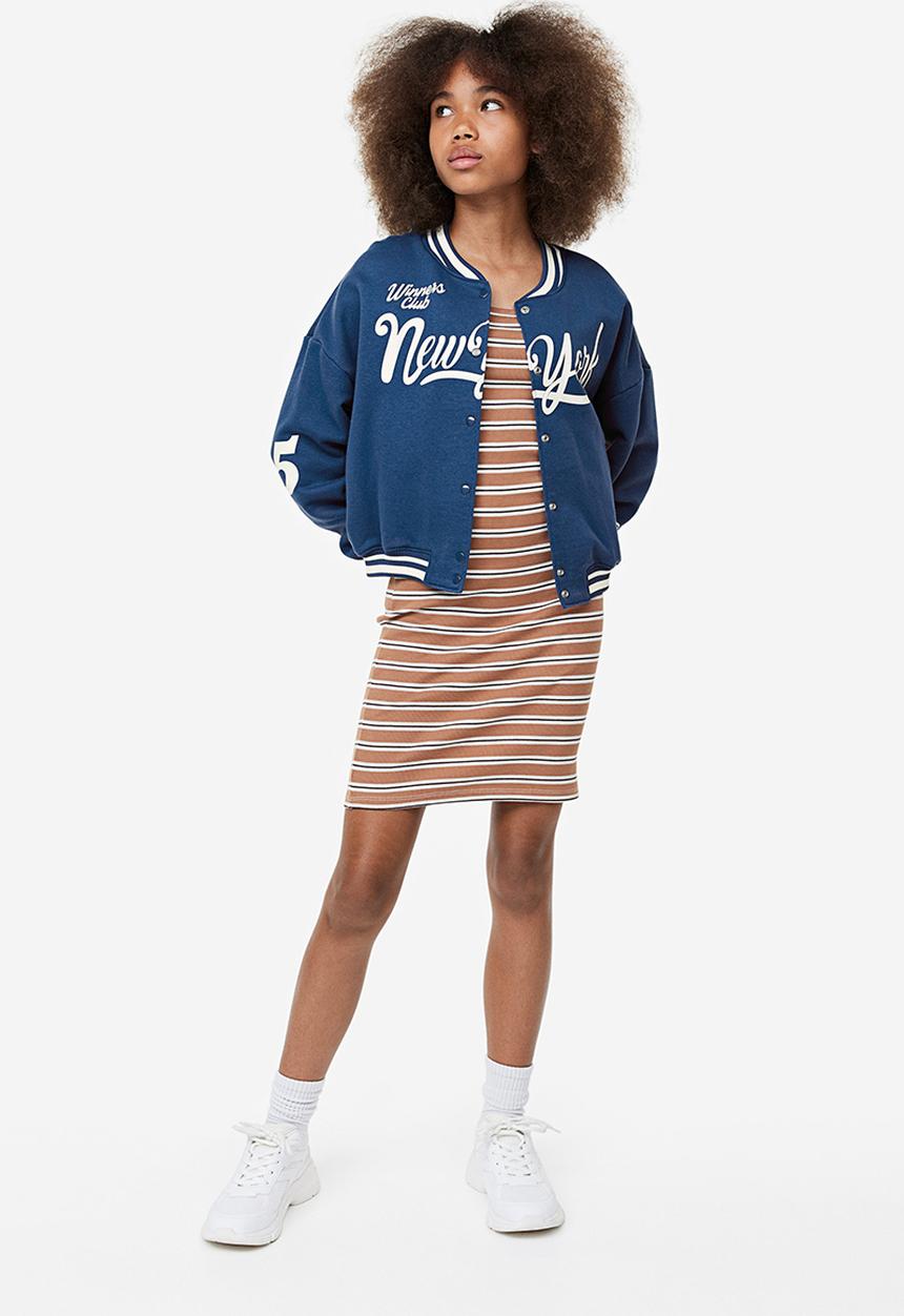 H&M - Oversized baseball jacket - blue new york