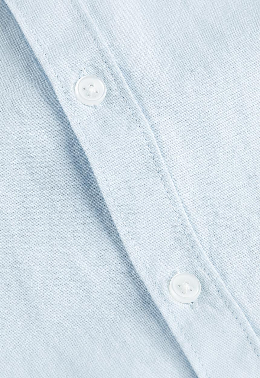 H&M - Short-sleeved cotton shirt - light blue