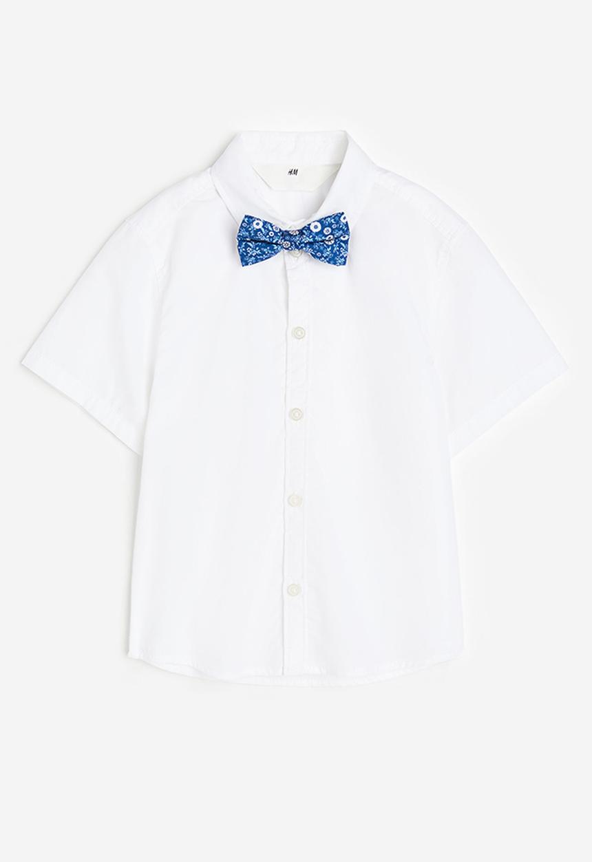 H&M - Shirt and bow tie - white floral