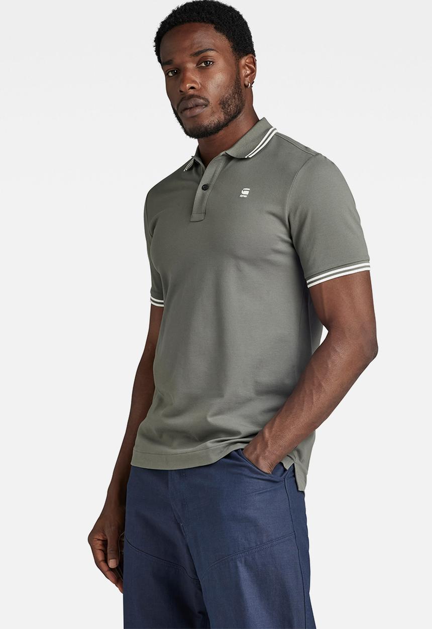 G-STAR - Dunda slim stripe polo - gs grey