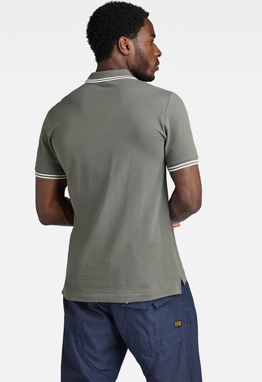 G-STAR - Dunda slim stripe polo - gs grey