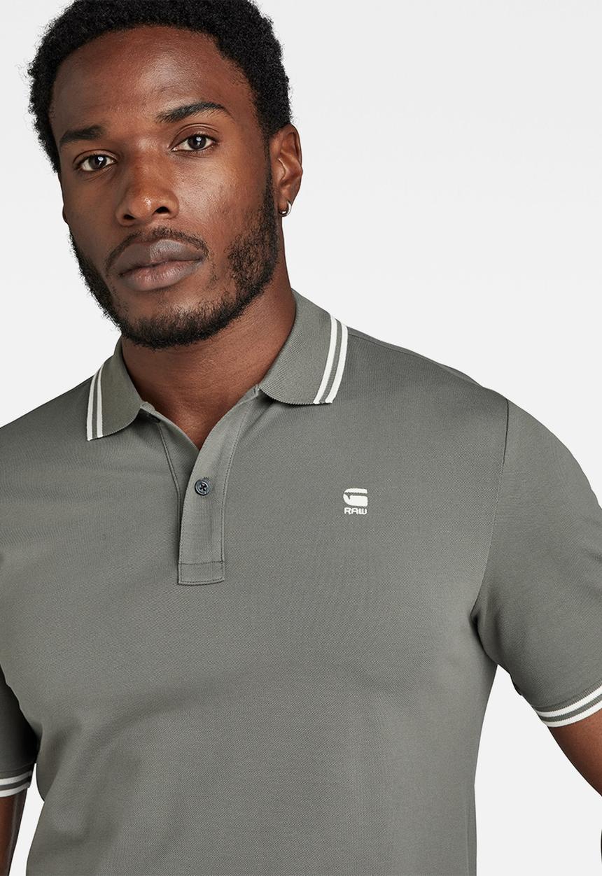 G-STAR - Dunda slim stripe polo - gs grey