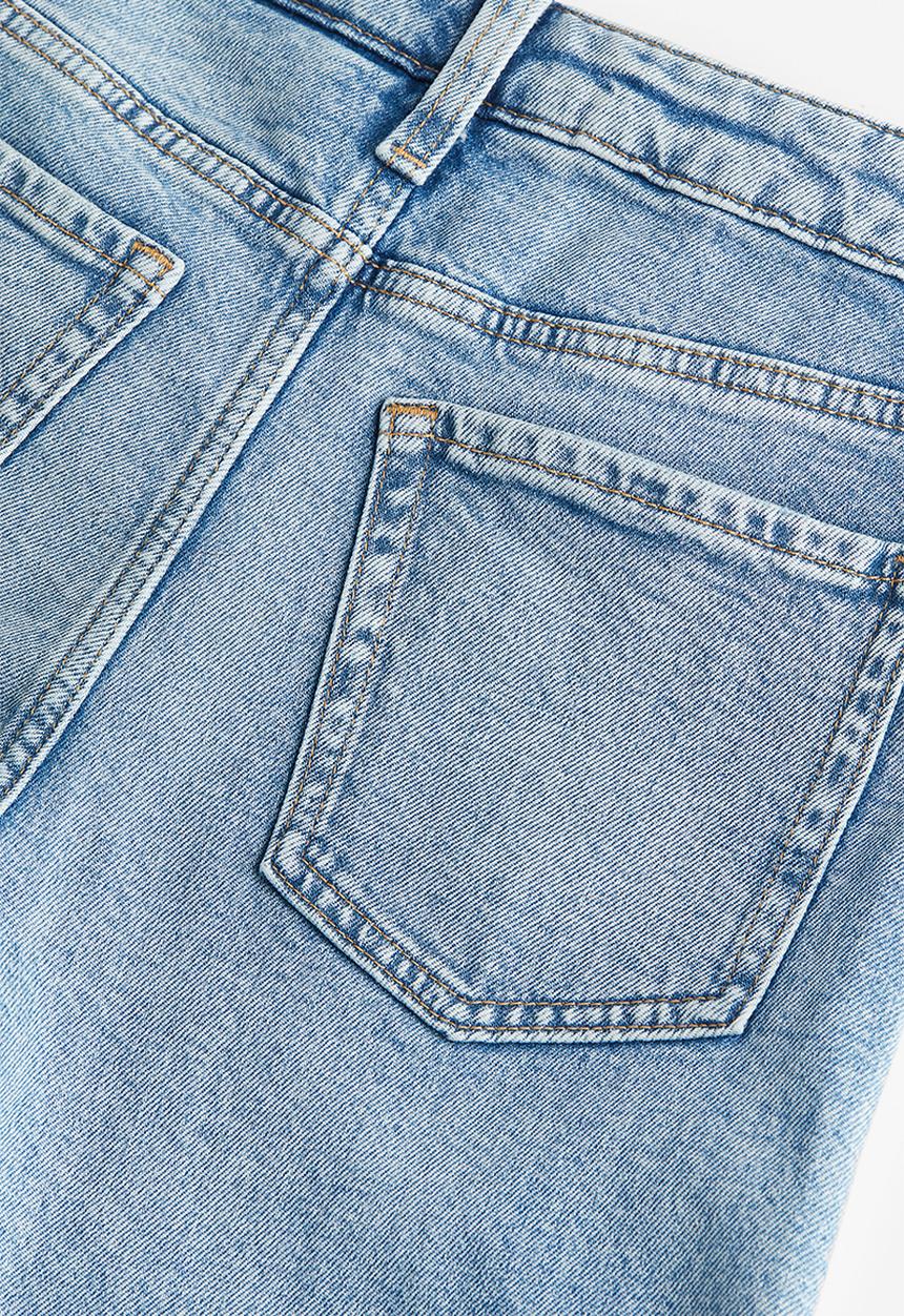 H&M - Printed wide leg jeans - denim blue