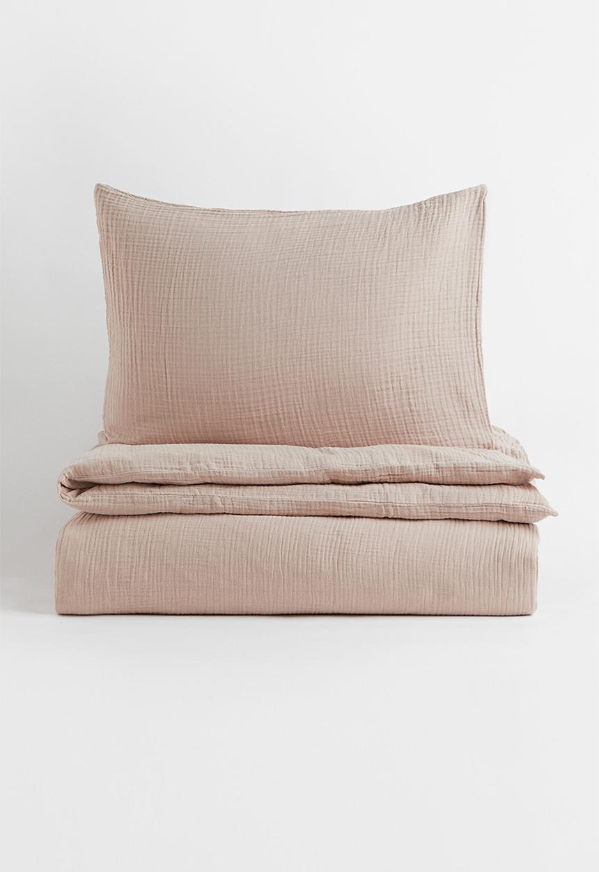 H&M - Muslin single duvet cover set - beige