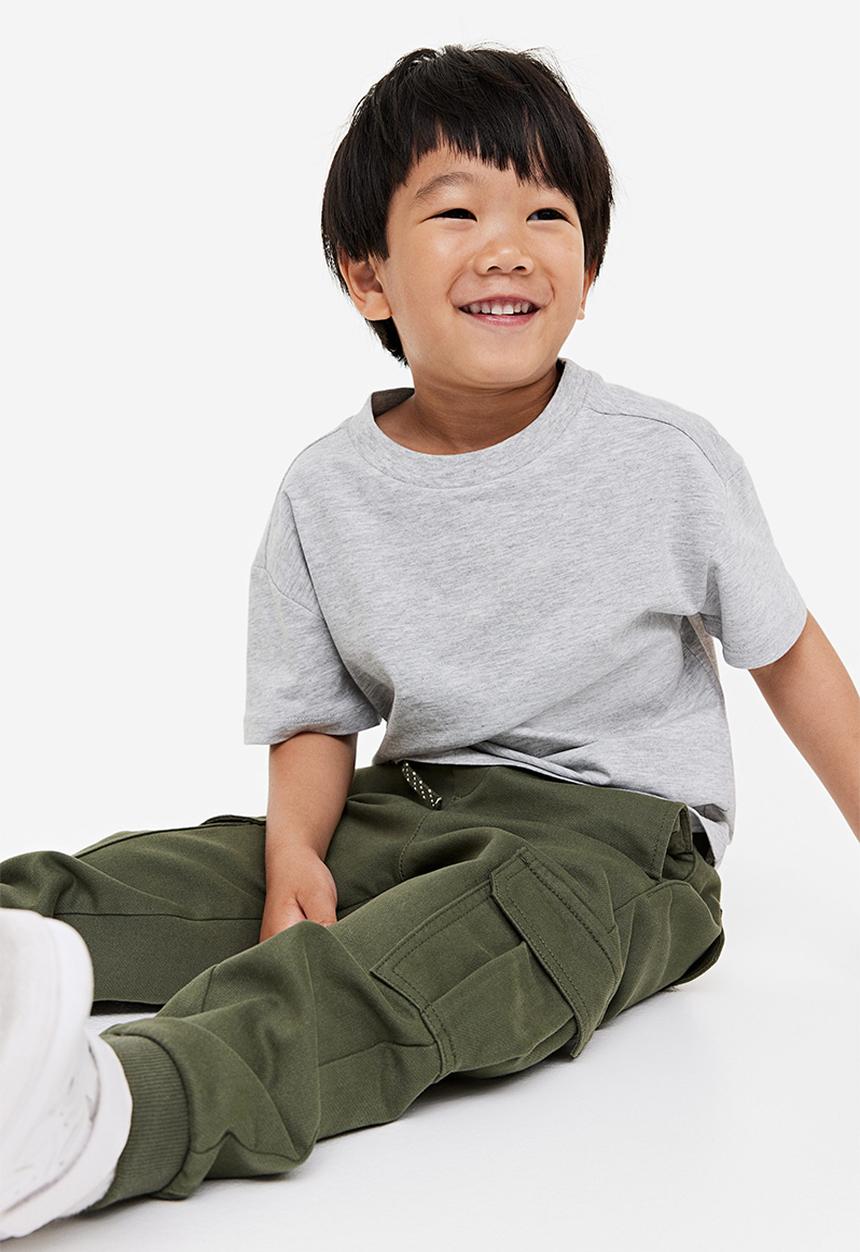 H&M - Slim fit cargo trousers - dark khaki green