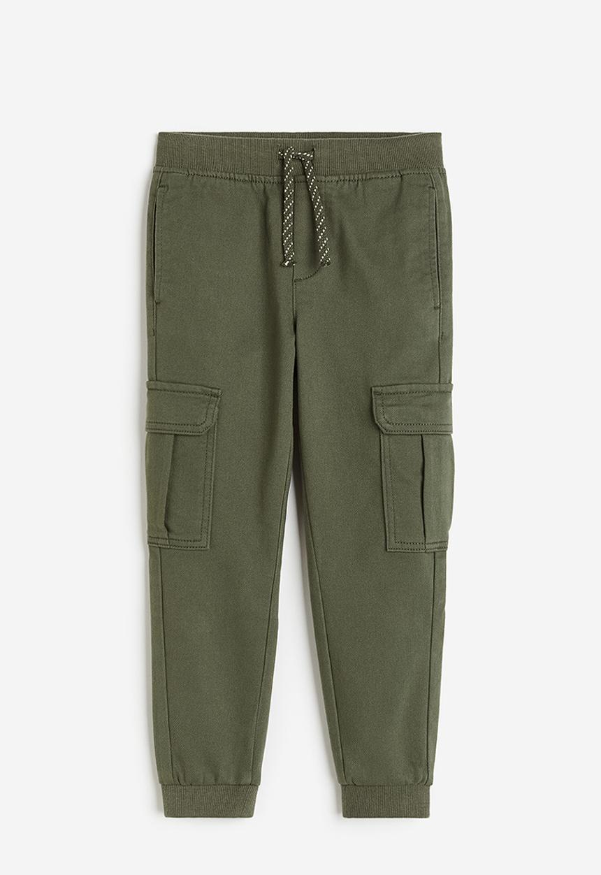 H&M - Slim fit cargo trousers - dark khaki green