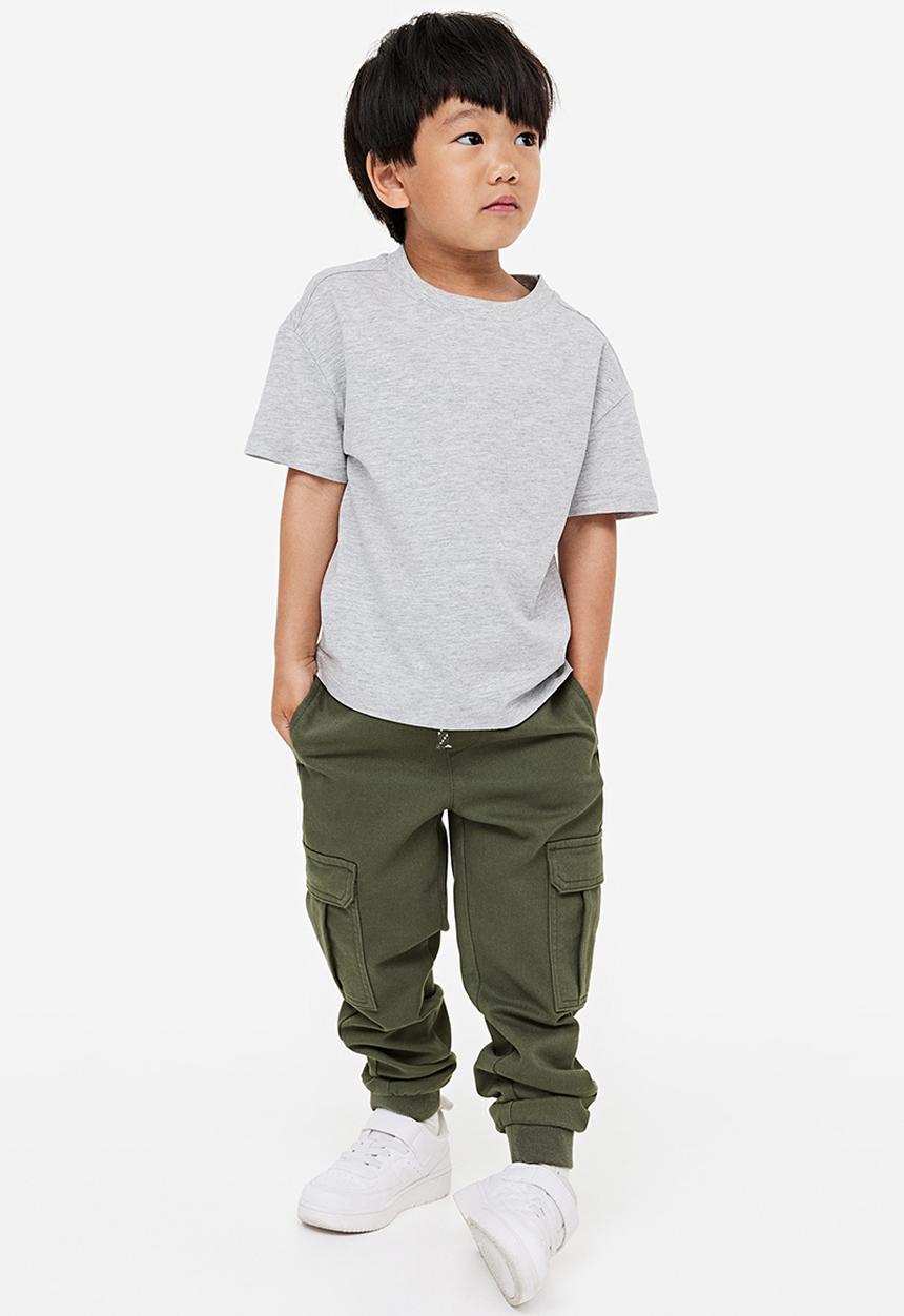 H&M - Slim fit cargo trousers - dark khaki green