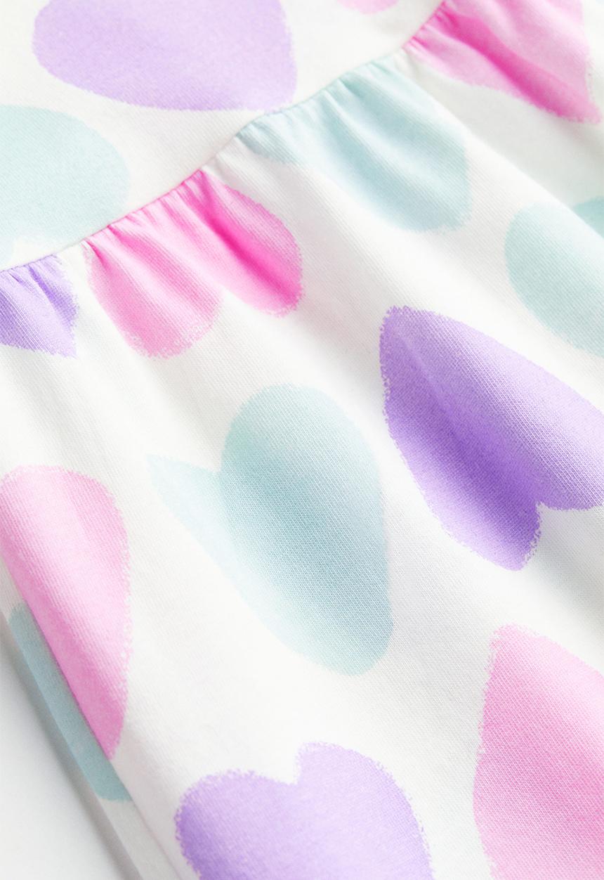 H&M - Patterned cotton dress - lilac/hearts