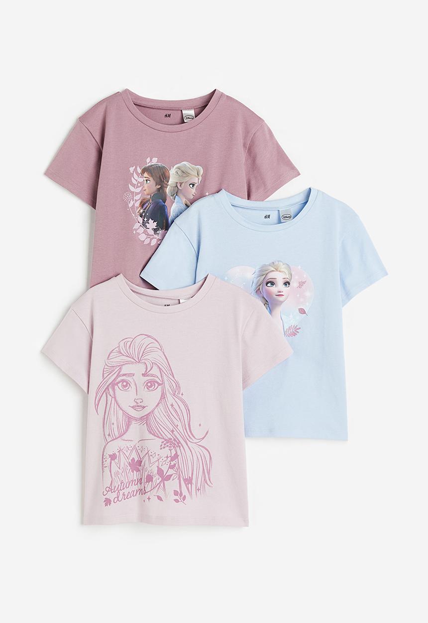 H&M - 3-Pack printed jersey tops - old rose frozen