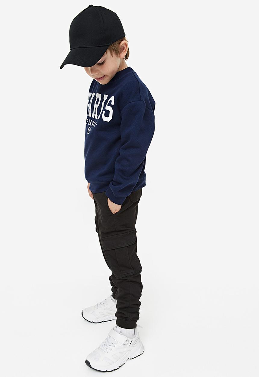 H&M - Slim fit cargo trousers - black