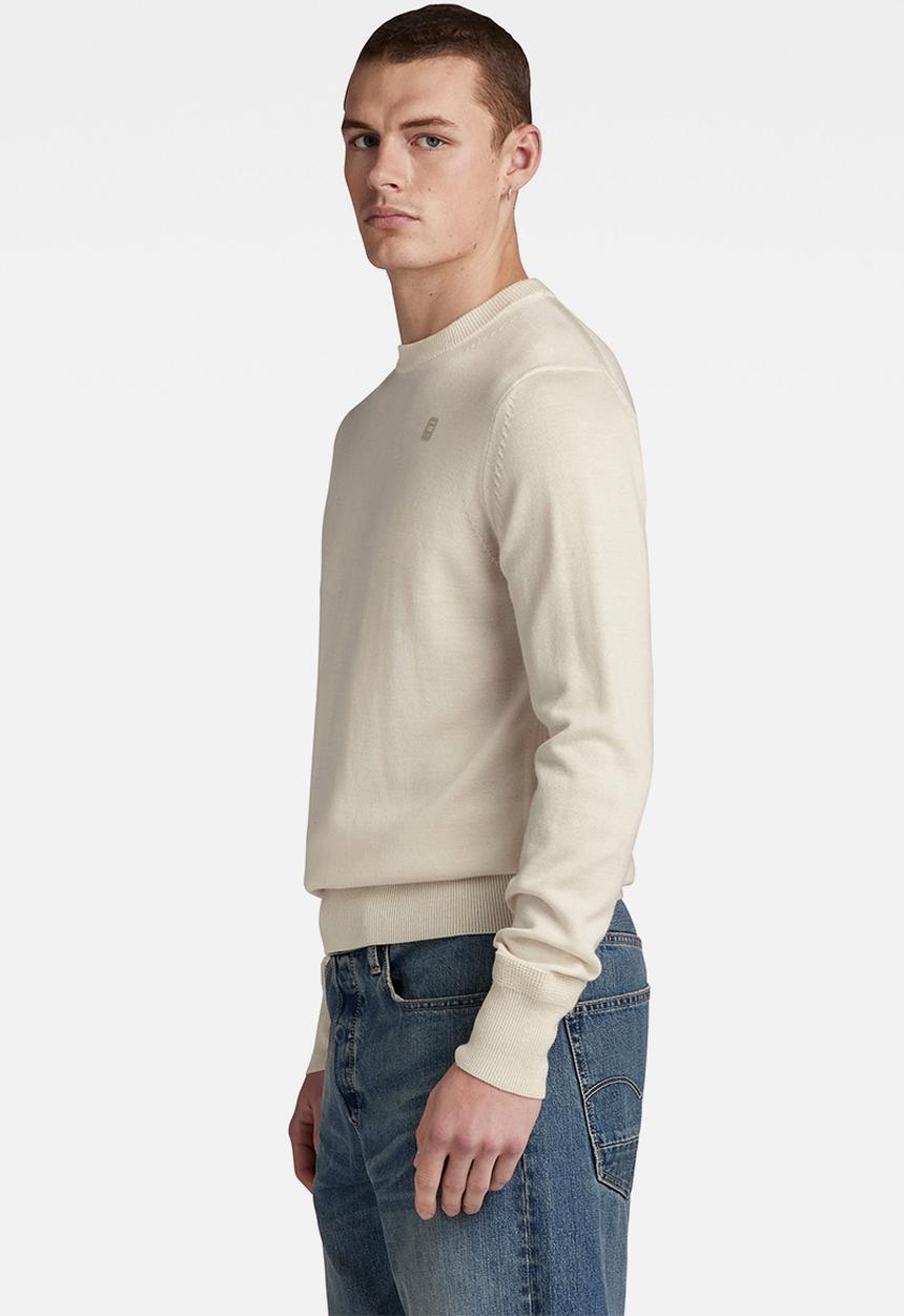 G-STAR - Premium core r knit washable merino knit - eggnog