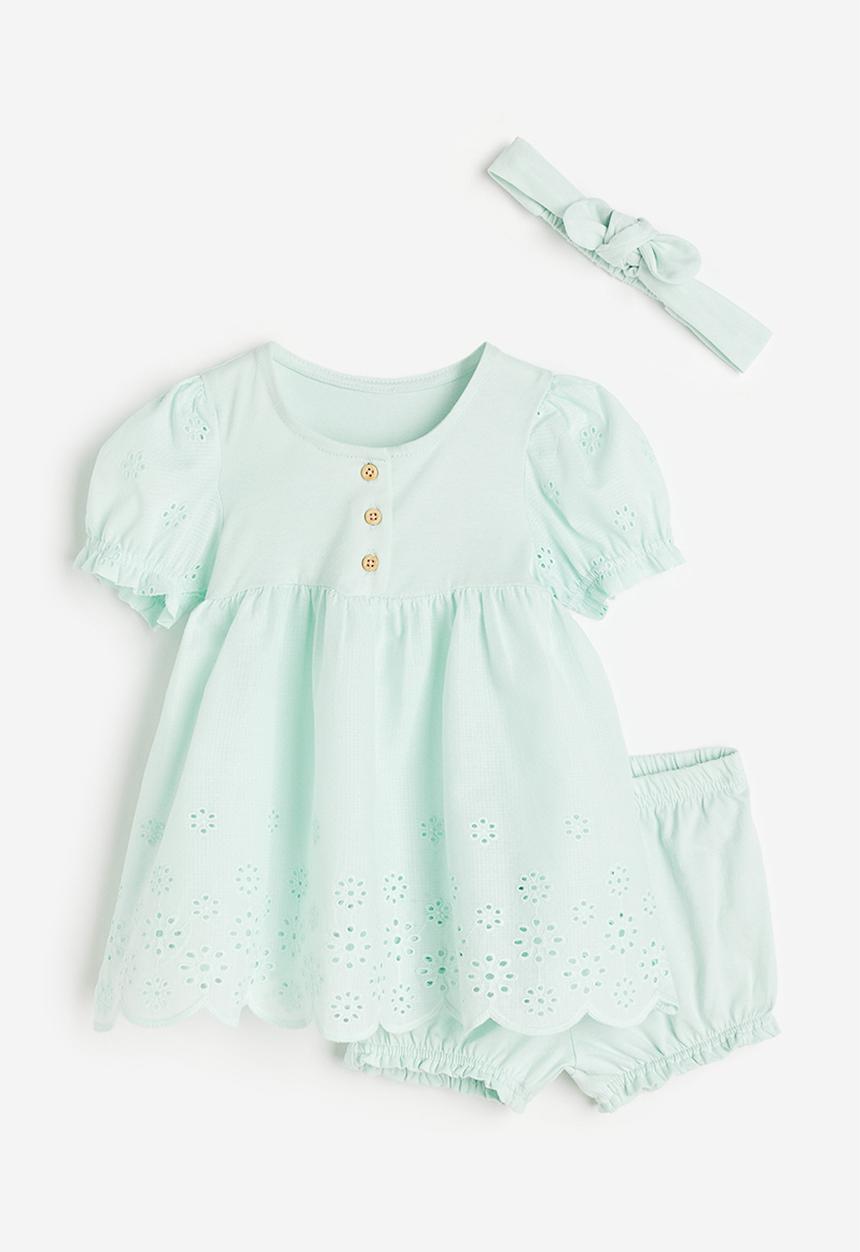 H&M - 3-piece cotton set - green