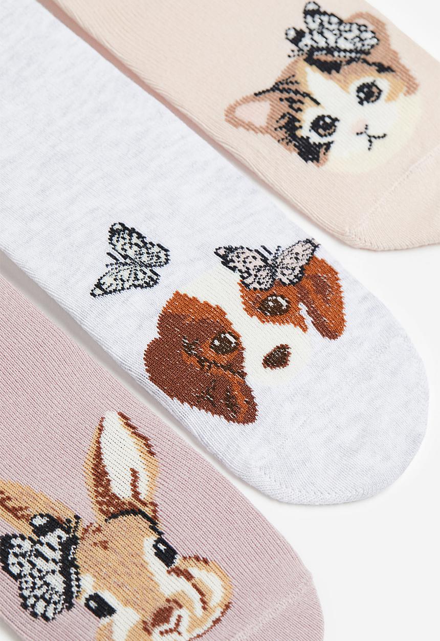 H&M - 7-Pack socks - light pink butterflies