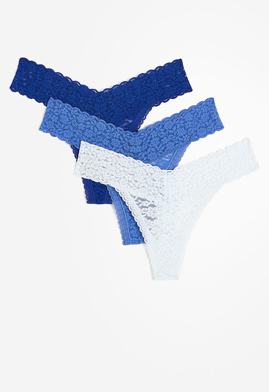 H&M - 3 Pack lace thong briefs - multi