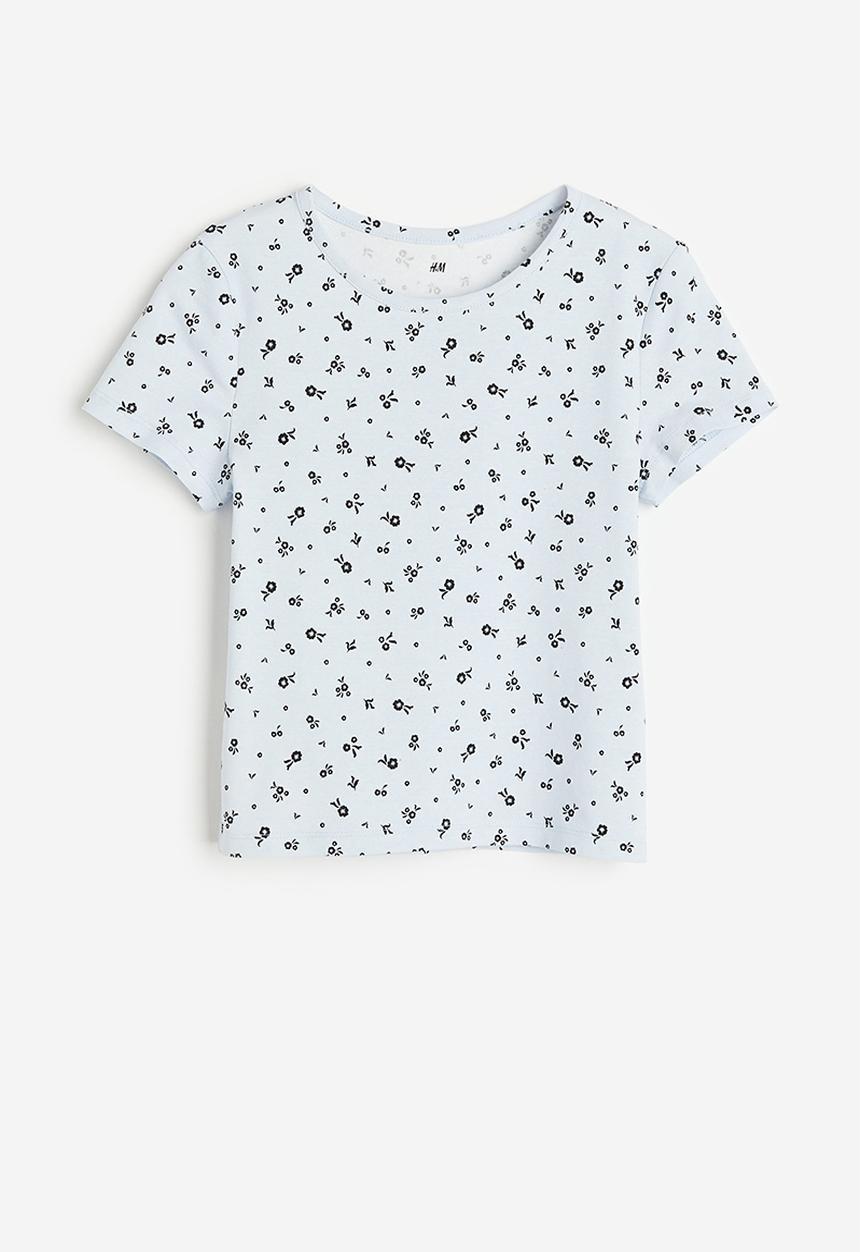 H&M - Printed t-shirt - light blue floral 