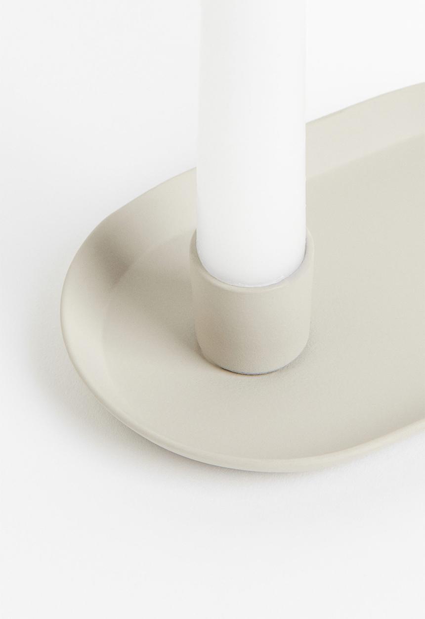 H&M - Metal candlestick - light greige