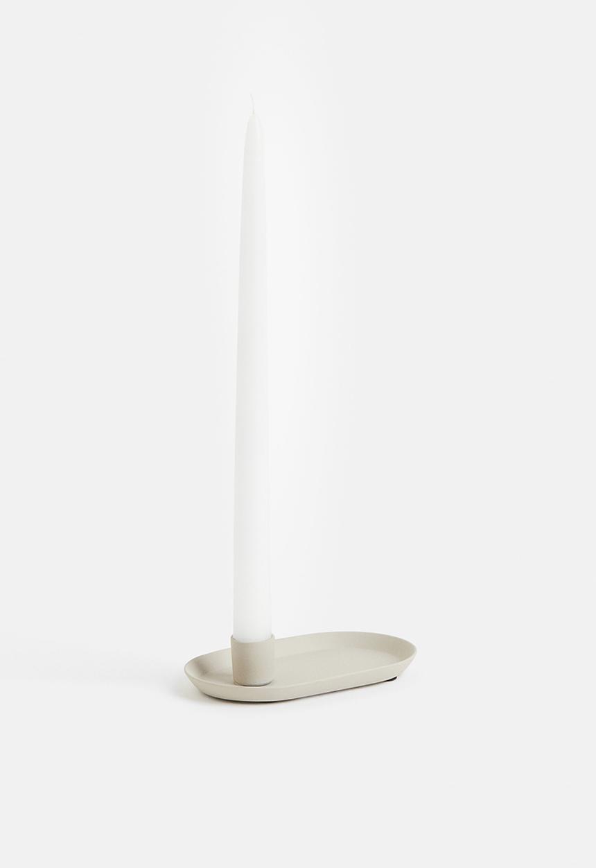 H&M - Metal candlestick - light greige