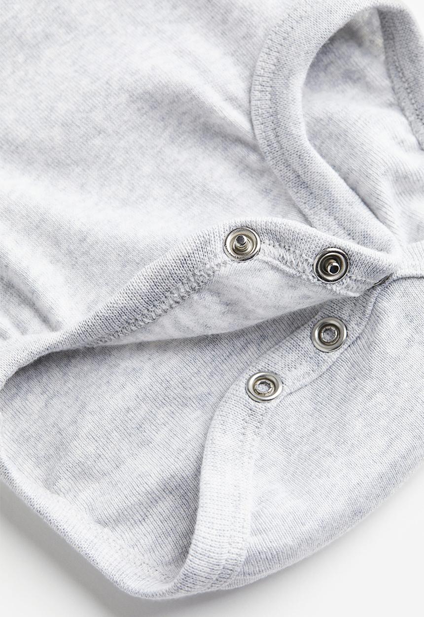 H&M - 4-Piece cotton set - light grey marl love