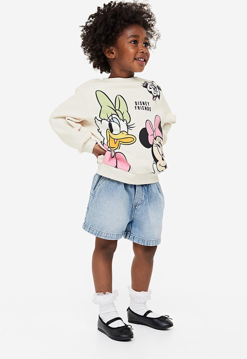 H&M - Printed sweatshirt - light beige minnie mouse