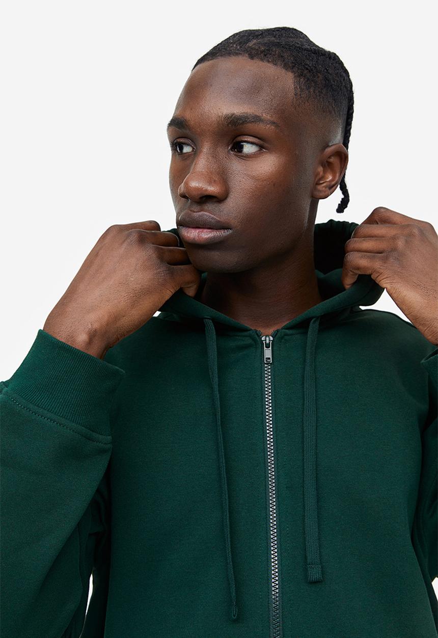H&M - Loose fit zip-through hoodie - green