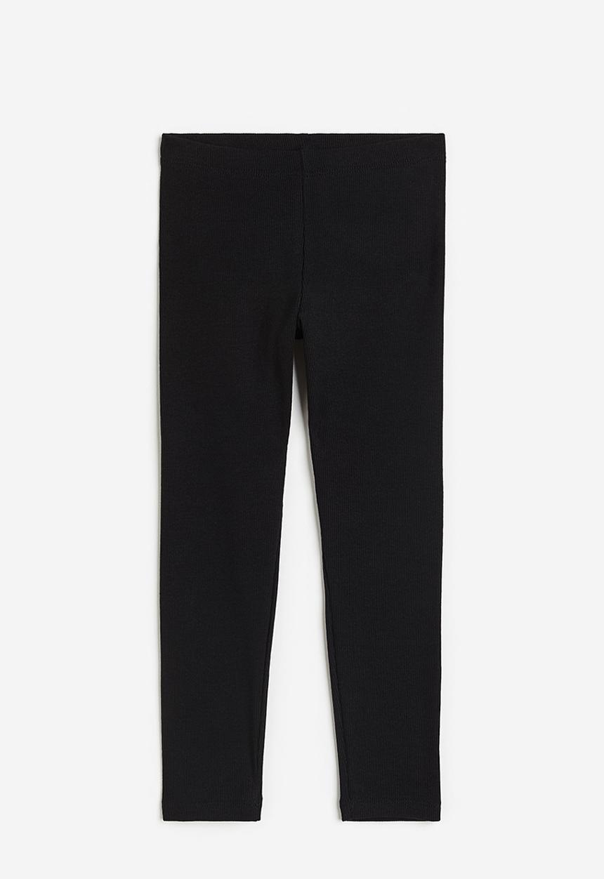 H&M - Ribbed jersey leggings - black