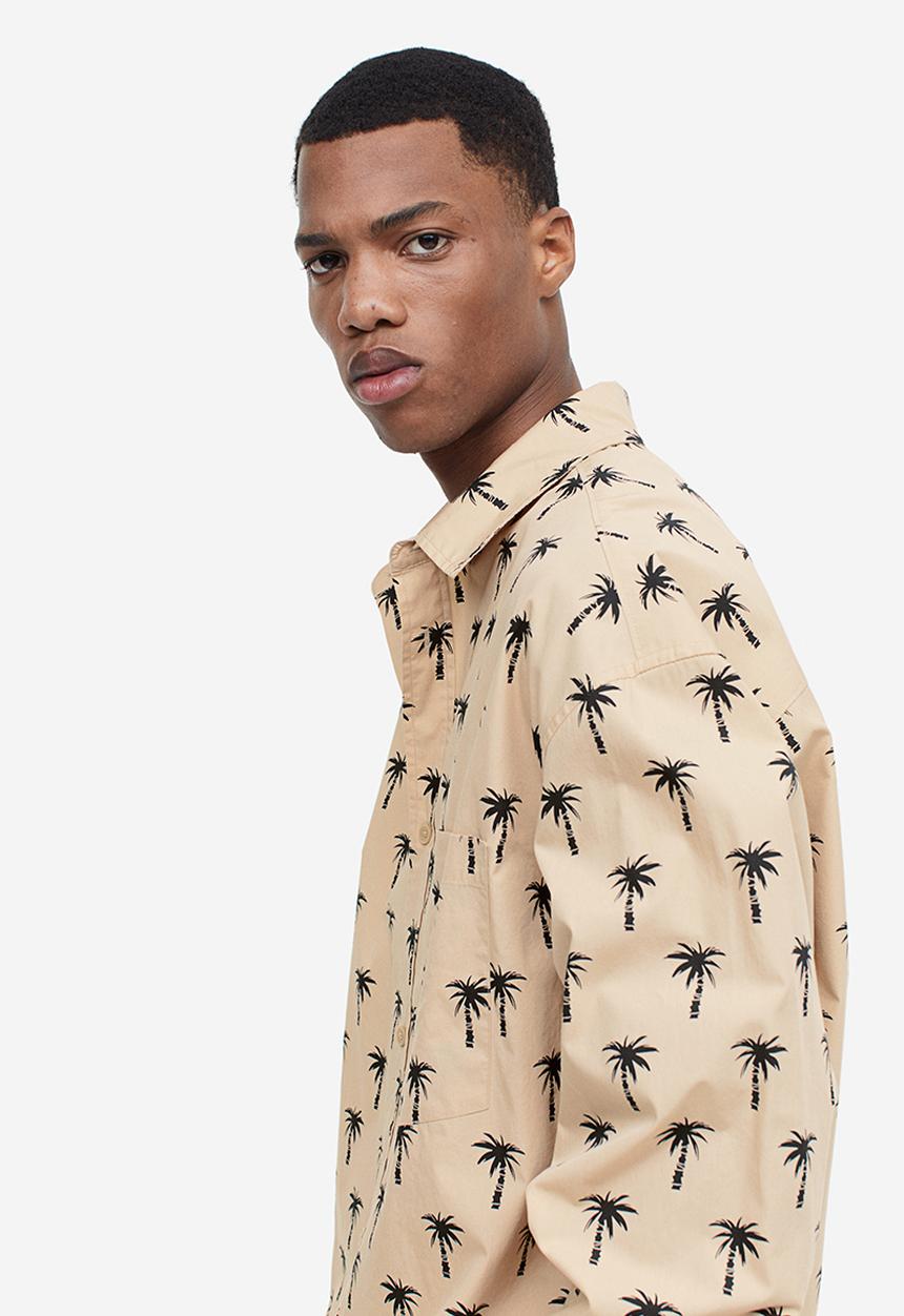 H&M - Oversized fit poplin shirt - beige