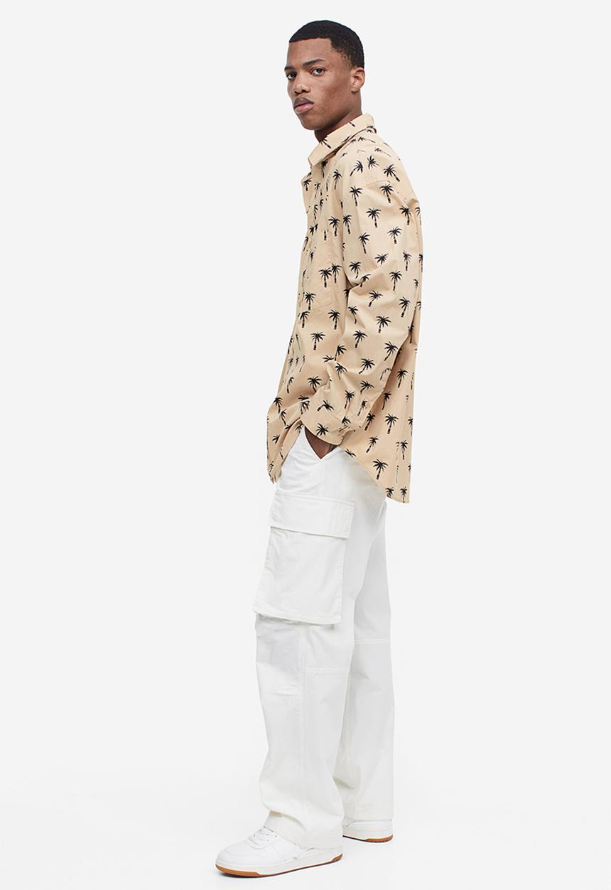 H&M - Oversized fit poplin shirt - beige