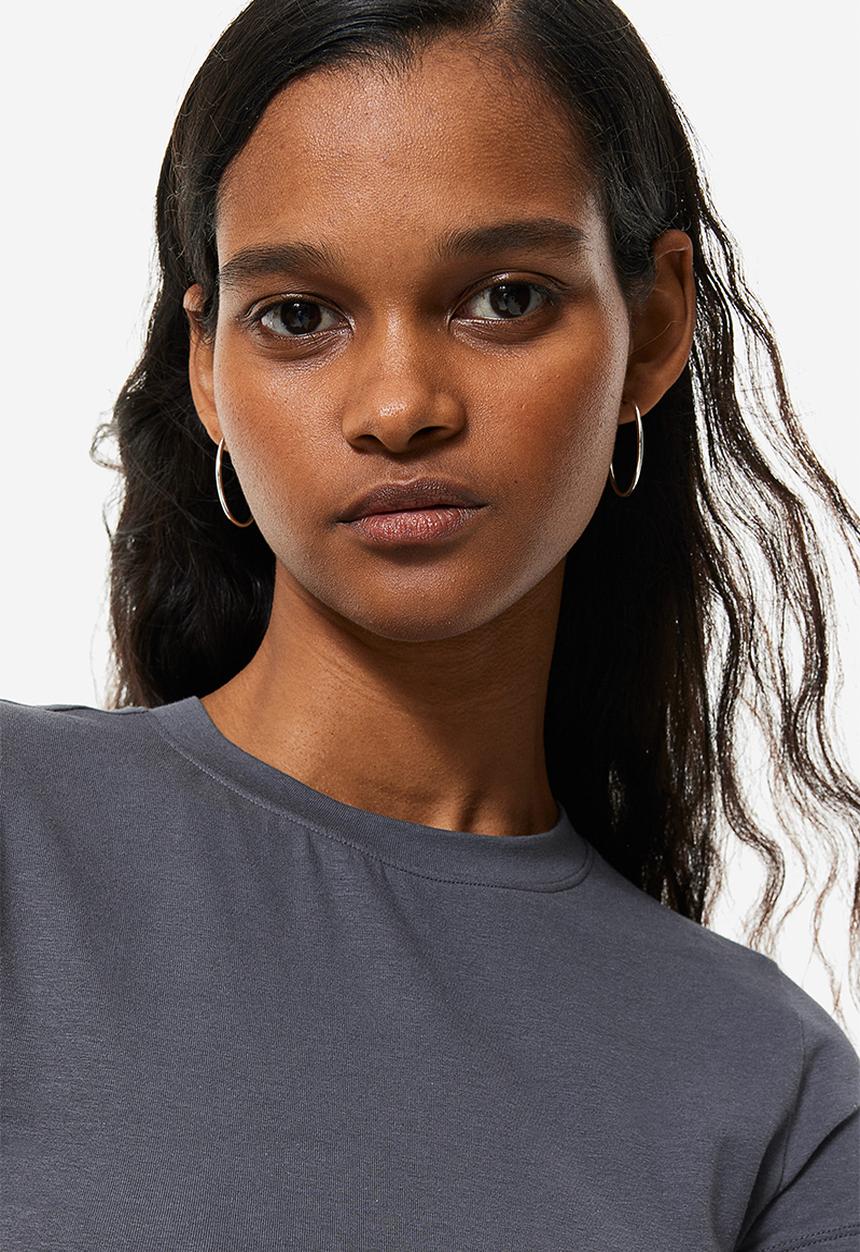 H&M - 2 Pack cropped T-shirts - light beige & dark grey