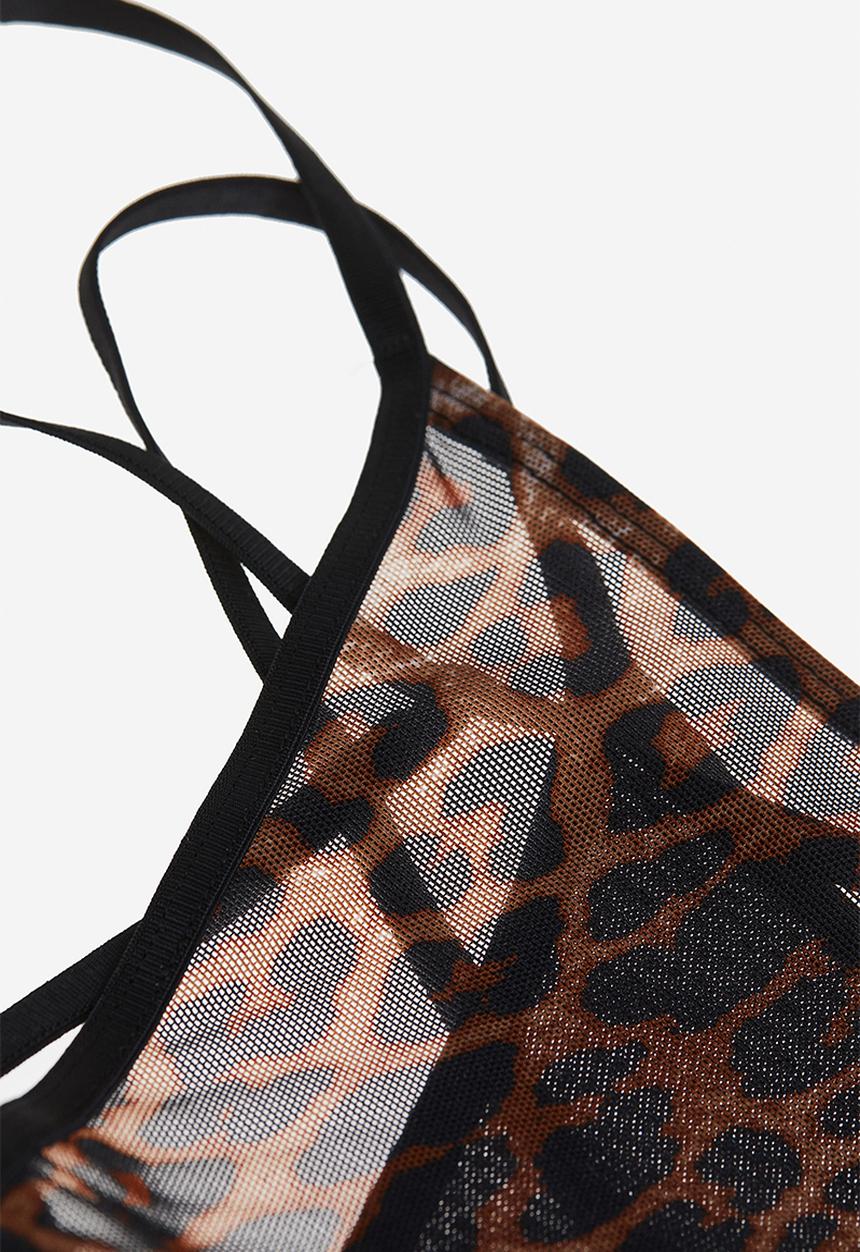 H&M - 3 Pack jersey thong briefs - black & leopard print
