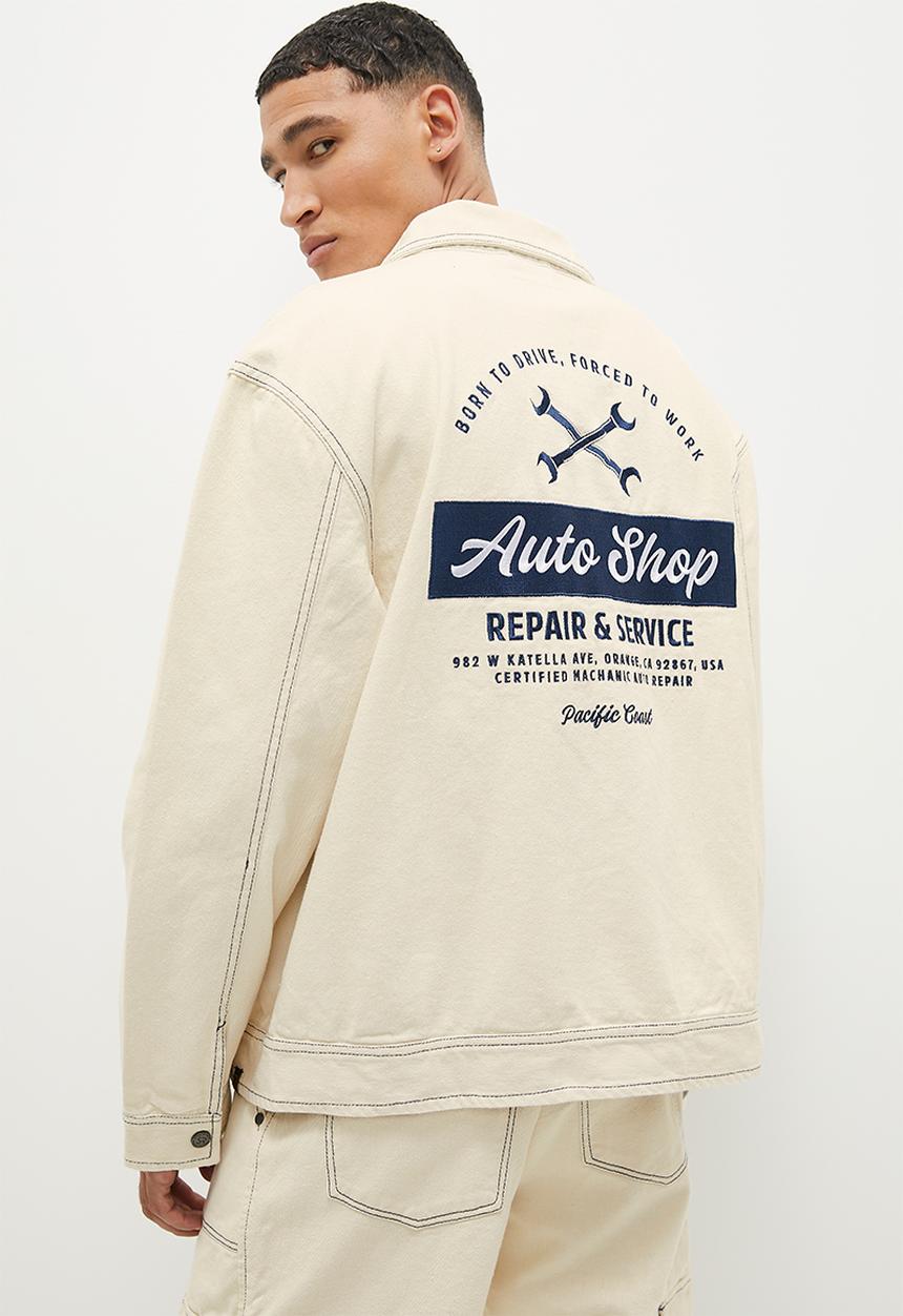STYLE REPUBLIC - Ryan Denim motor cross workwear jacket - ecru