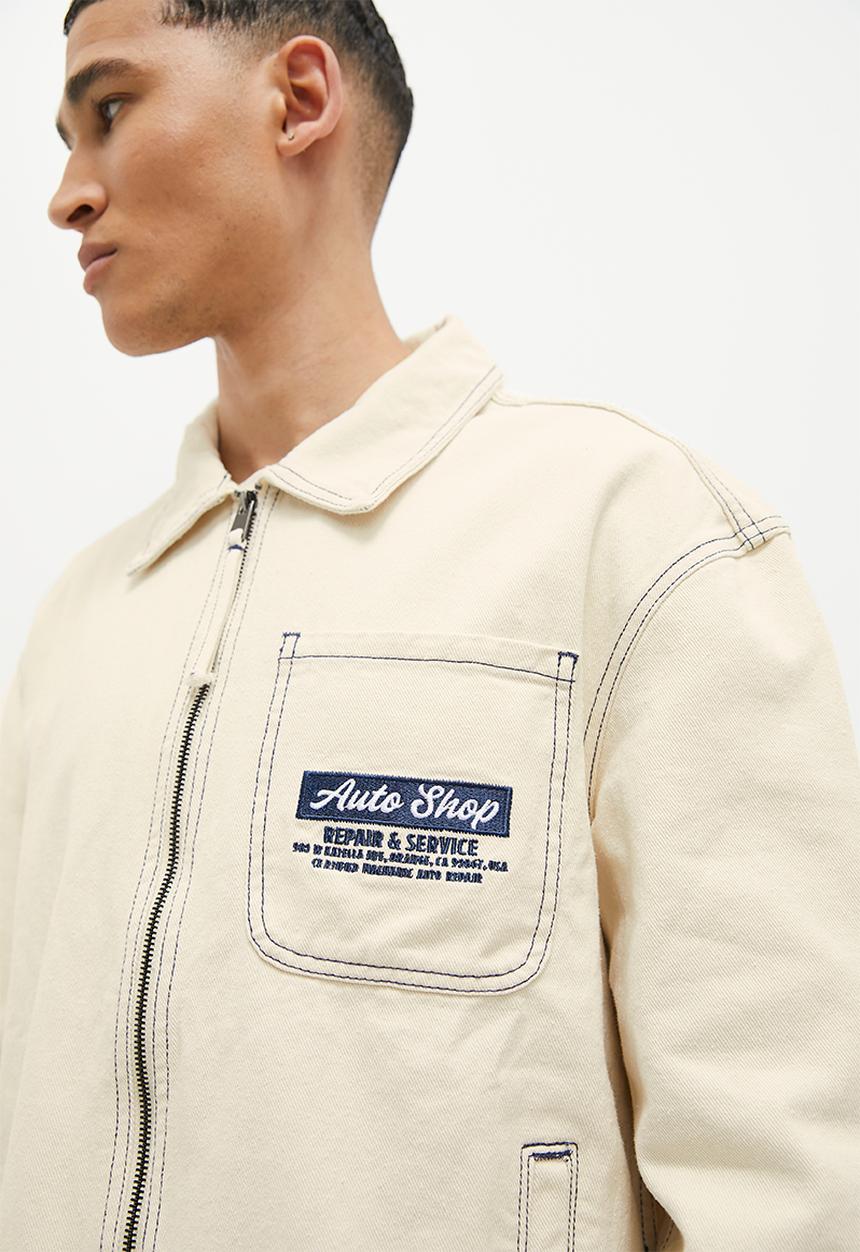 STYLE REPUBLIC - Ryan Denim motor cross workwear jacket - ecru