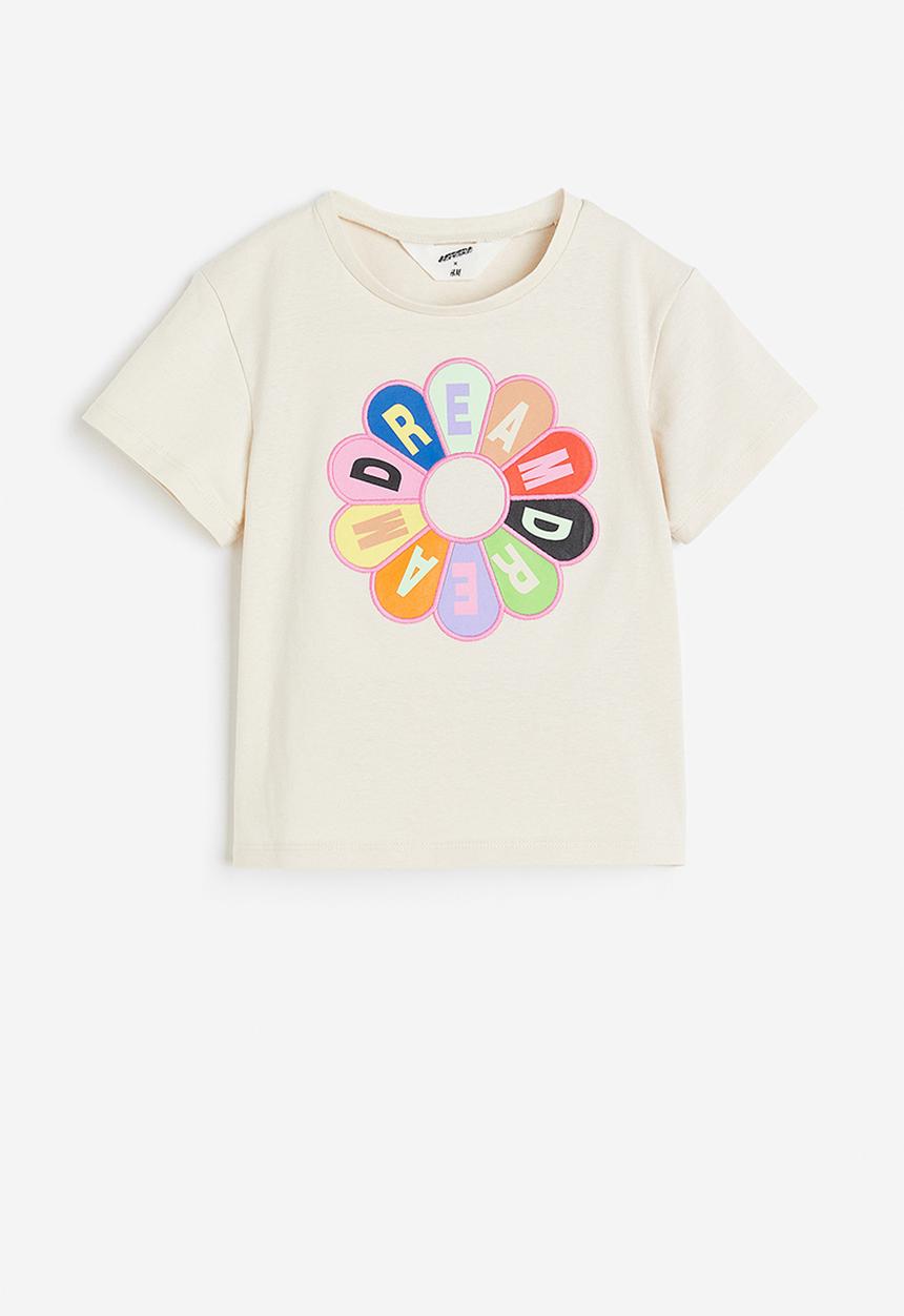 H&M - Printed t-shirt - light beige dream
