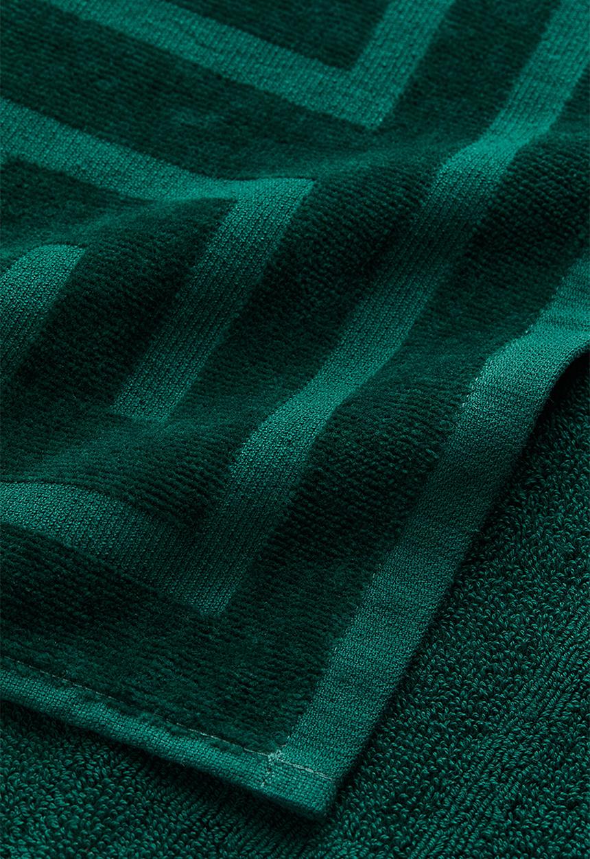 H&M - Burnout-patterned guest towel - dark green/patterned
