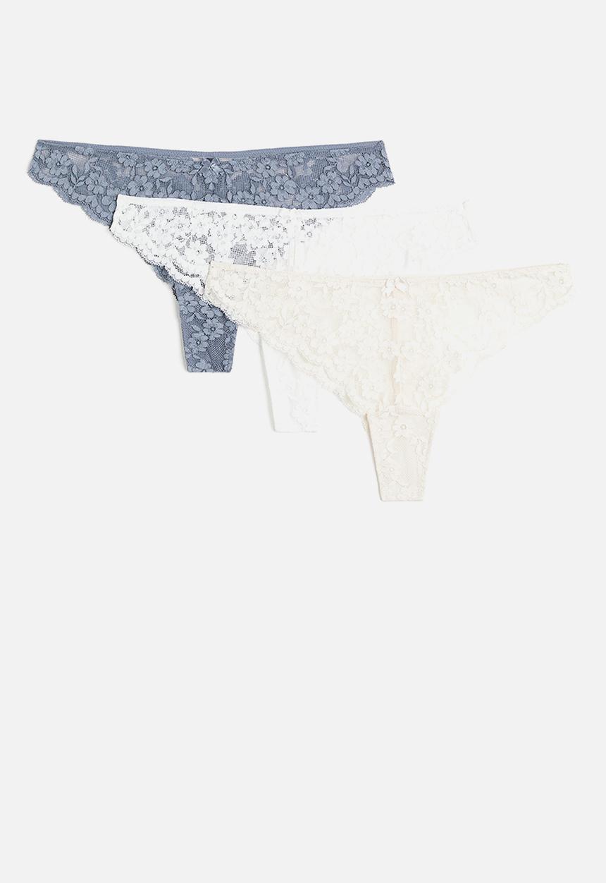H&M - 3 Pack lace brazilian briefs - multi