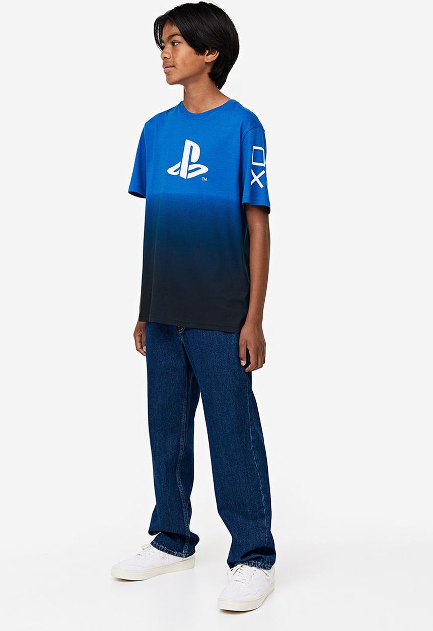 H&M - Printed t-shirt - bright blue playstation