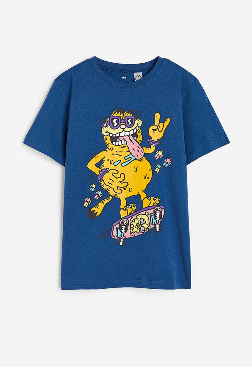 H&M - Printed t-shirt - blue garfield