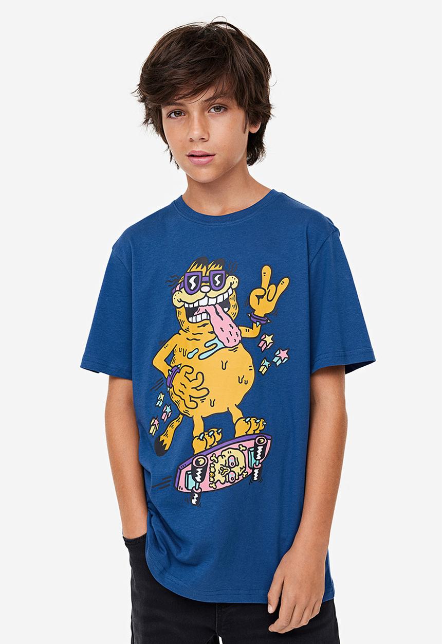 H&M - Printed t-shirt - blue garfield
