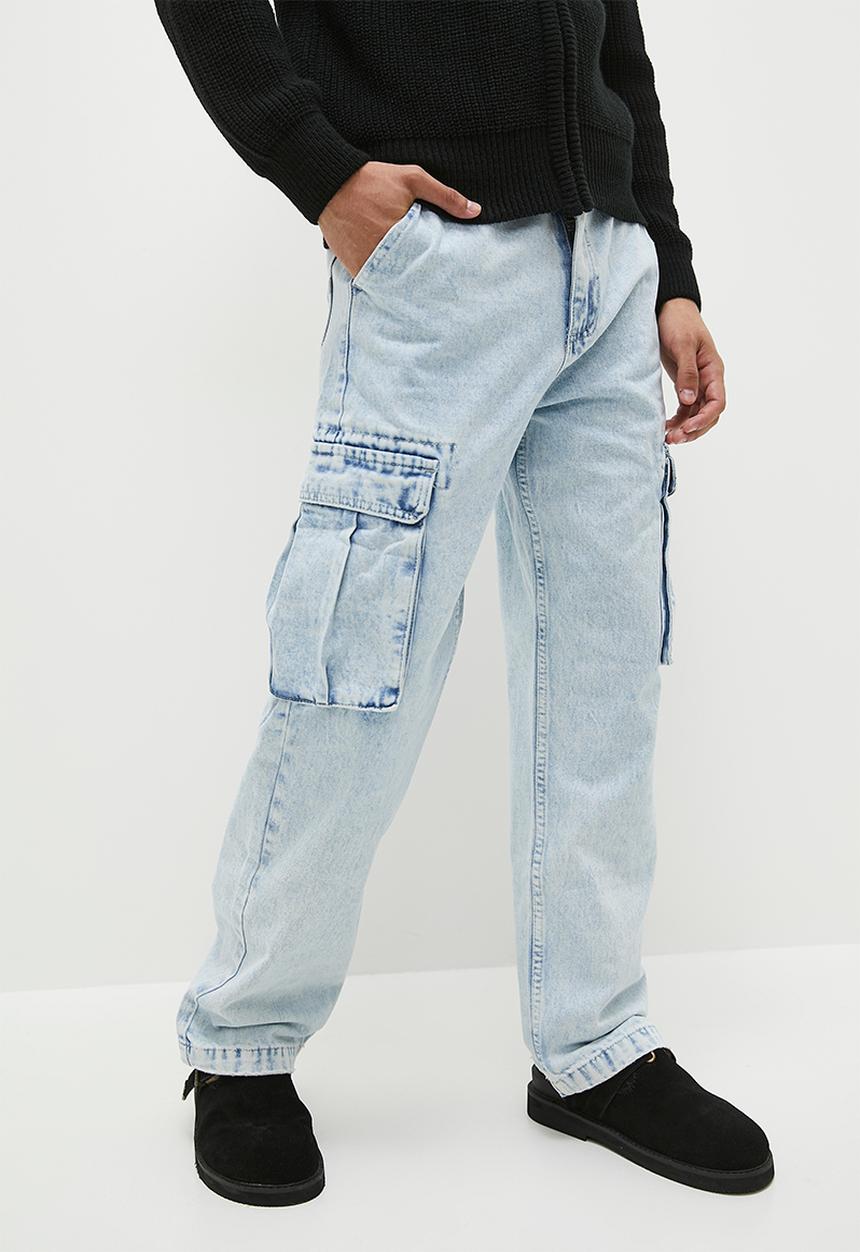 STYLE REPUBLIC - Jake Fashion baggy cargo jeans - light wash