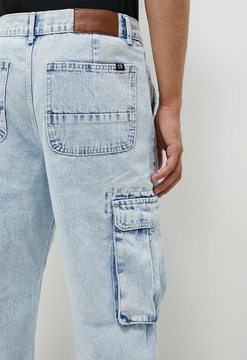 STYLE REPUBLIC - Jake Fashion baggy cargo jeans - light wash