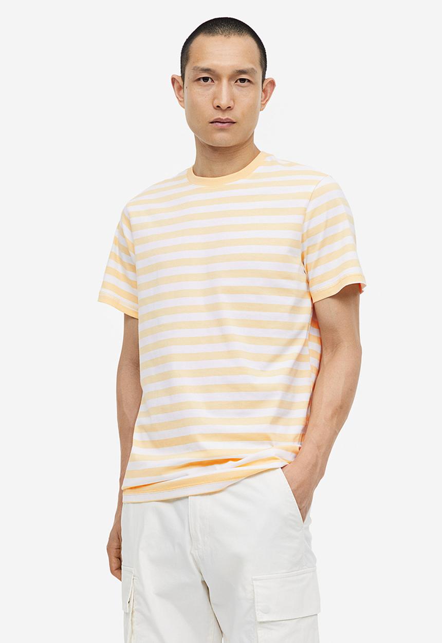 H&M - Coolmax® regular fit t-shirt - yellow & white striped