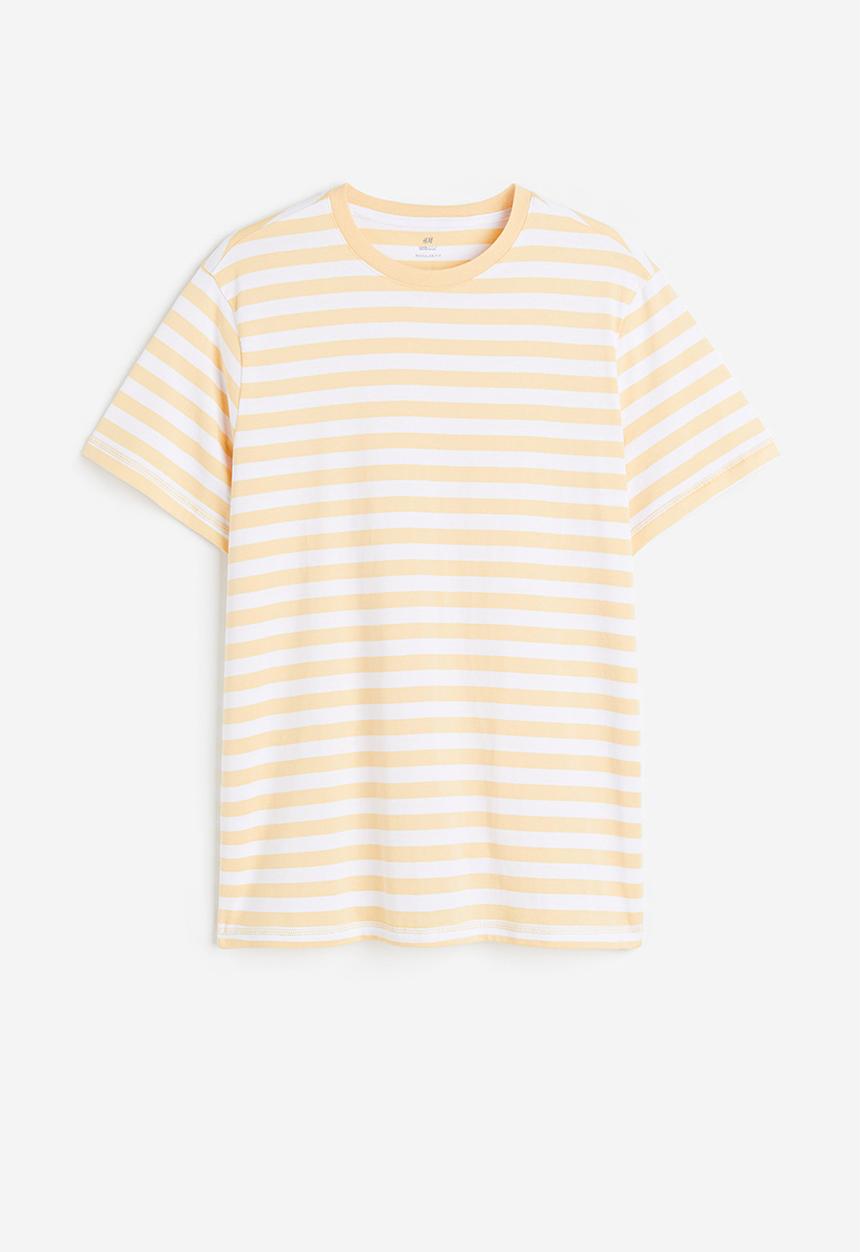 H&M - Coolmax® regular fit t-shirt - yellow & white striped