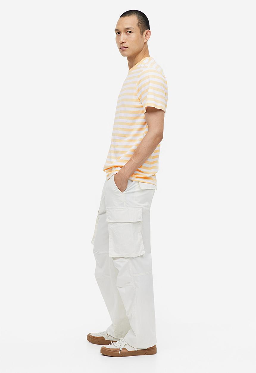 H&M - Coolmax® regular fit t-shirt - yellow & white striped