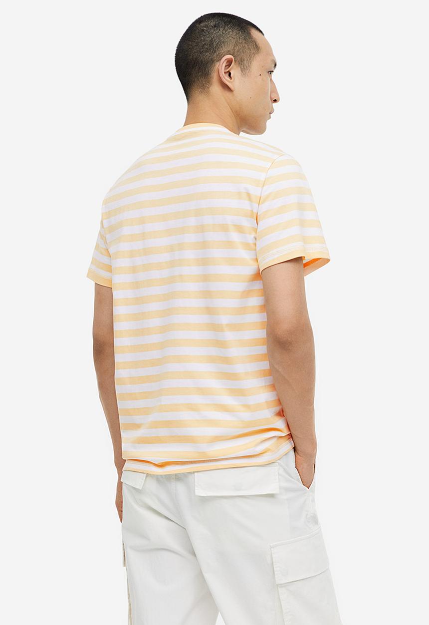 H&M - Coolmax® regular fit t-shirt - yellow & white striped