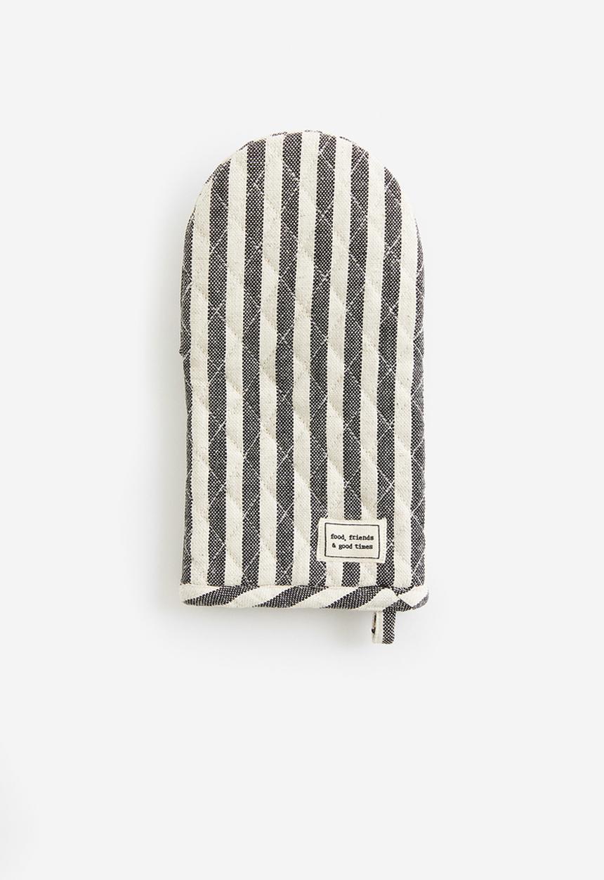 H&M - Striped oven glove  - dark grey/natural white